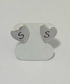 Brinco Letra Coração Todo Prata - S