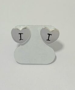 Brinco Letra Coração Todo Prata - I