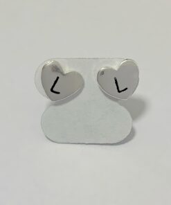 Brinco Letra Coração Todo Prata - L