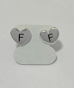 Brinco Letra Coração Todo Prata - F
