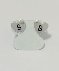 Brinco Letra Coração Todo Prata - B