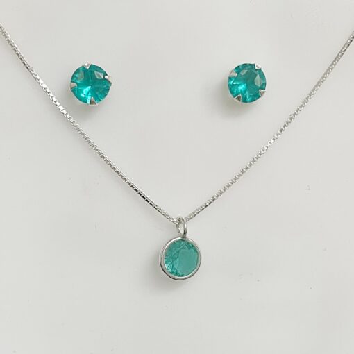 Conjunto Zircônia Colorida Redonda - Imagem 6