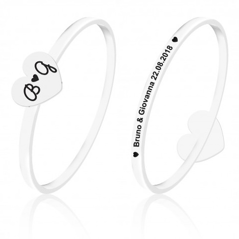 Anel Personalizado com Letras e Frase Coração