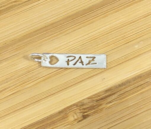 Pingente Placa Paz Fina