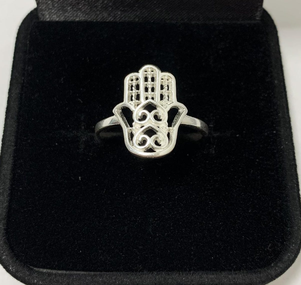 Anel Mão de Fátima Hamsa Trabalhado