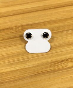 Brinco Zircônia Colorida Redonda M - Preto