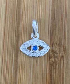 Pingente Olho Grego Alongado Vazado c/ Zircônia