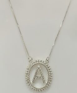 Gargantilha Letra com Zircônia Grande - A