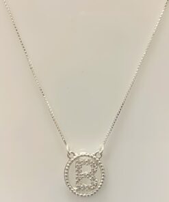 Gargantilha Letra com Zircônia - B