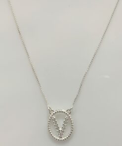 Gargantilha Letra com Zircônia - V