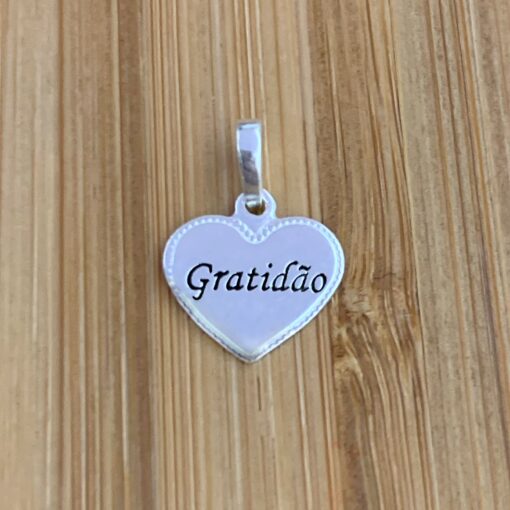 Pingente Coração Gratidão
