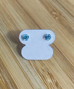 Brinco Zircônia Colorida Redonda P - Azul Bebê