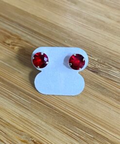 Brinco Zircônia Colorida Redonda G - Vermelho