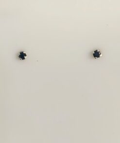 Brinco Zircônia Colorida Redonda P - Preto