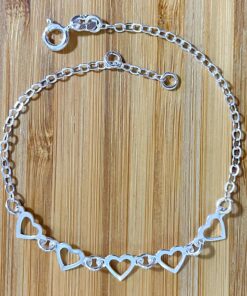 Pulseira 5 Corações Vazados