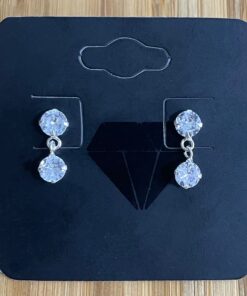 Brinco Zircônia Dupla Pendurada