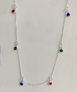 Chocker Zircônias Redondas Brancas Penduradas