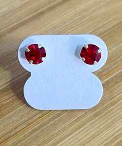 Brinco Zircônia Colorida Redonda M - Vermelho