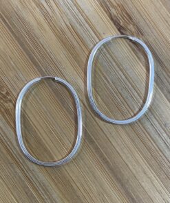 Argola Oval Fio Quadrado 2,1cm x 2,8cm