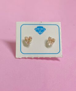 Brinco Coração Zircônia Colorida P - Amarelo