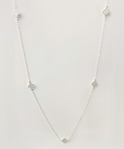 Gargantilha 5 Trevos com Resina - Branco