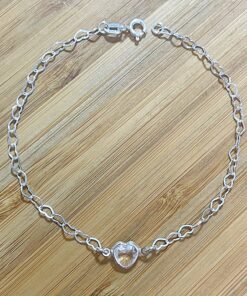 Pulseira Elo Coração com Coração Zircônia