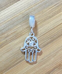 Berloque Mão de Fátima c/ Zircônia Estilizada