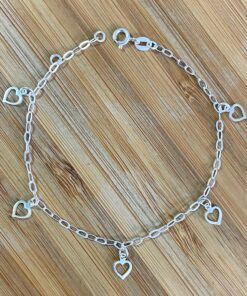 Pulseira 5 Corações Vazados