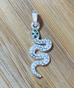 Pingente Cobra com Zircônia Verde