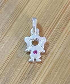 Pingente Menina com Zircônia Rosa