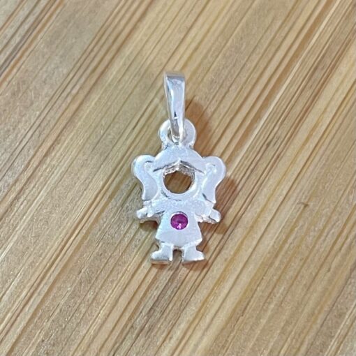 Pingente Menina com Zircônia Rosa
