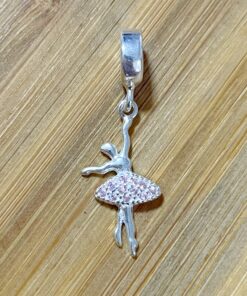 Berloque Bailarina Zirconia Rosa