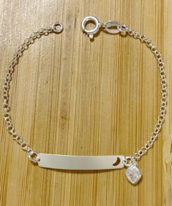 Pulseira Chapinha Quadrada Lua com Zirconia
