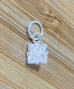 Pingente Zircônia Quadrada Branca 5mm
