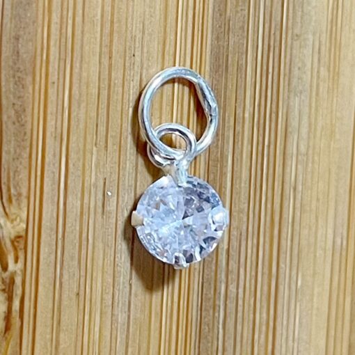 Pingente Zircônia Redonda Branca 5mm