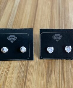 Brinco Coração Zircônia com Tarraxa Baby