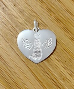 Pingente Coração Gato Anjinho