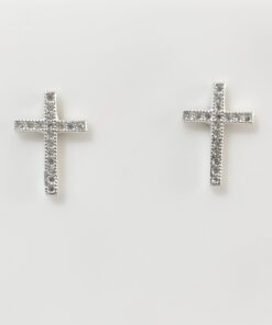 Brinco Cruz com Zircônia Grande