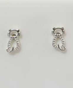Brinco Gato Silhueta com Zircônia