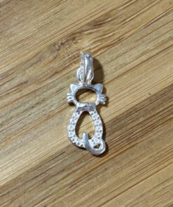 Pingente Gato Silhueta com Zircônia