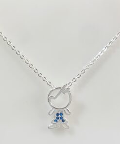 Gargantilha Menino Vazado com Zirconias Azuis Elo Cadeado