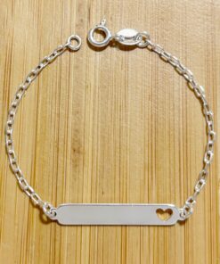 Pulseira Chapinha Quadrada com Coração Vazado