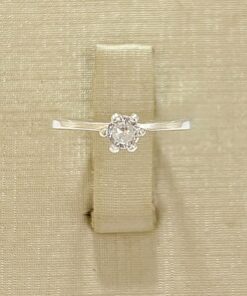 Anel Solitário Tradicional Zircônia Branca