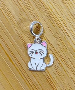 Berloque Gato Branco Resina