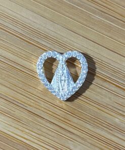 Pingente Coração Cravejado Nossa Senhora Transpassada