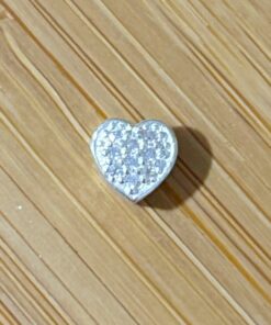 Pingente Coração Cravejado Transpassado Mini