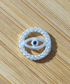 Pingente Redondo Cravejado Olho Grego Transpassado