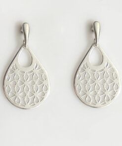 Brinco Gota Vazada com Flores