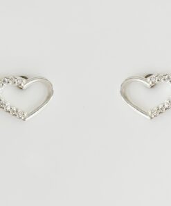 Brinco Coração Lado Cravejado