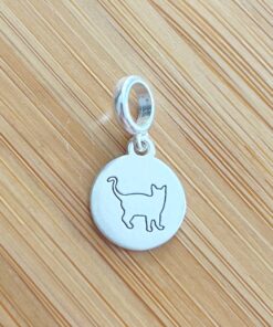 Berloque Placa Silhueta Gato